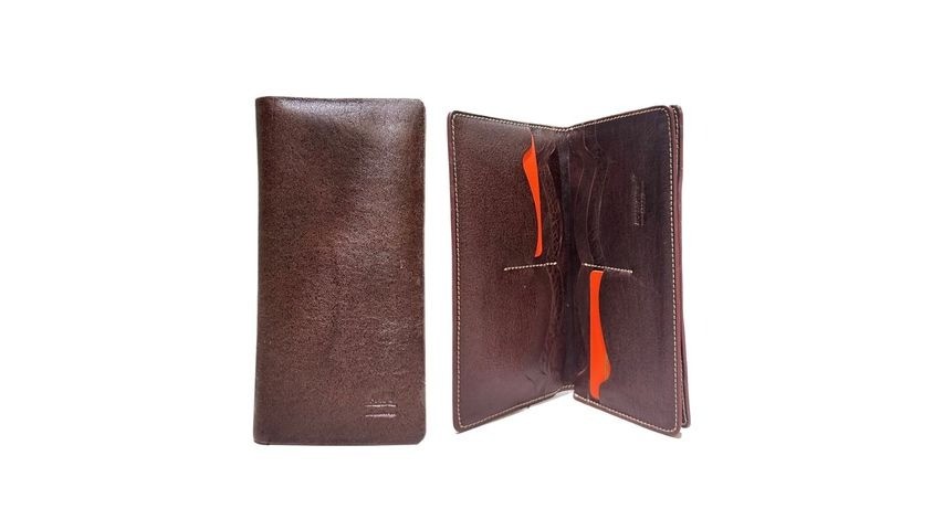 Leather Wallet Chocolate Color 001